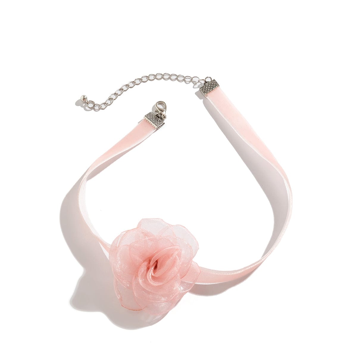 Elegant Grenadine Flower Velvet Collar Choker Necklace