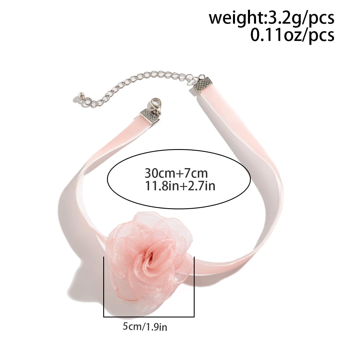 Elegant Grenadine Flower Velvet Collar Choker Necklace
